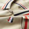 Ravicos Premium Beige Polo T-Shirt with Signature Stripe Collar | Men's Cotton Regular Fit Half Sleeve Polo